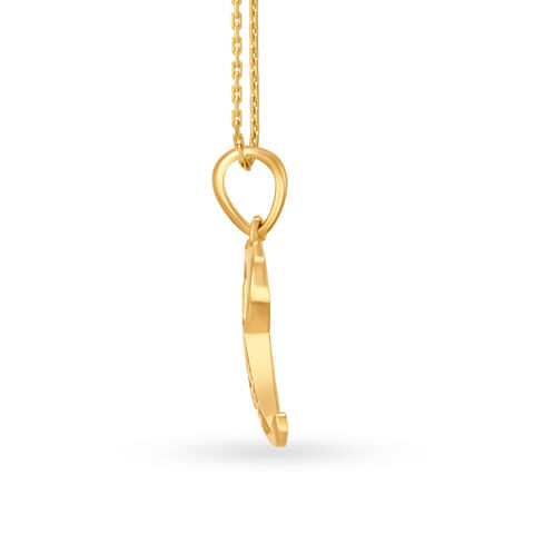 Radiant R Letter Gold Pendant