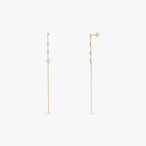 Hexa Trail Diamond Drop Earrings
