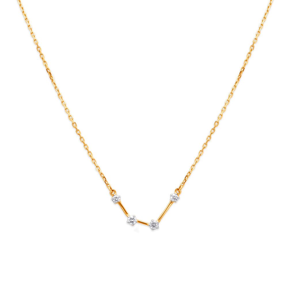 18 Karat Rose Gold Diamond Pendant and Chain