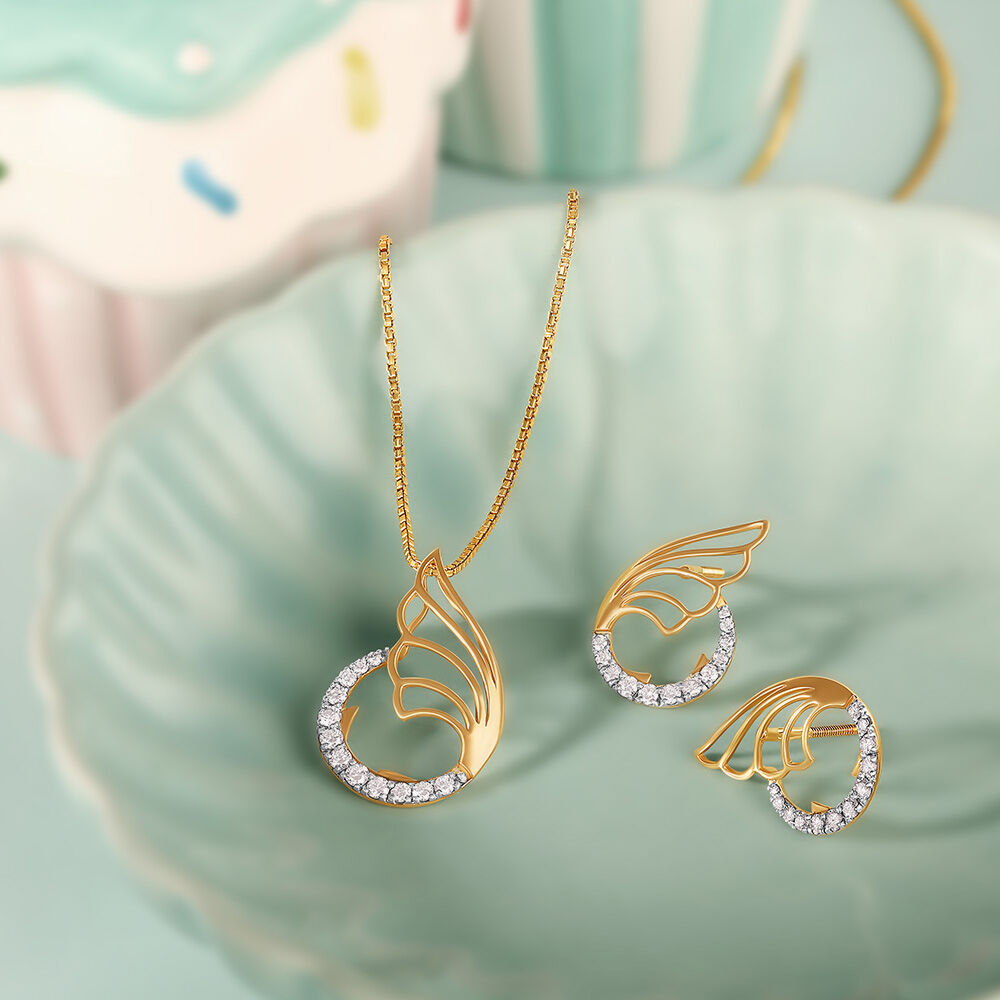 Tanishq pendant clearance earring set