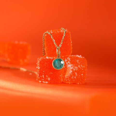 Sleek Contemporary Emerald Gold Pendant