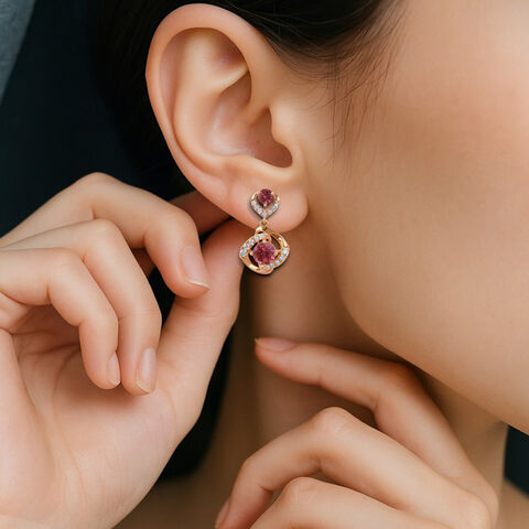 Pink Paradise Diamond Drop Earrings