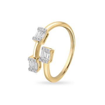 18 KT Yellow Gold Disconnected Diamond Ring