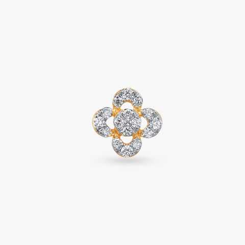 Floral Glimmer Diamond Nose Pin