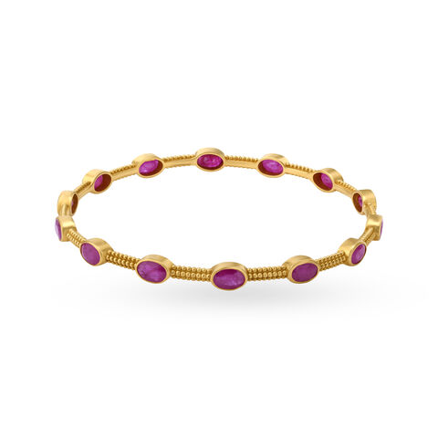 Graceful Gold Ruby Bangle