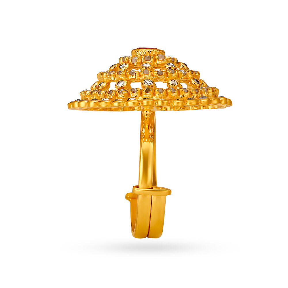 22 Karat Gold and Polki Diamond Ring