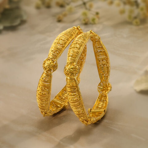 Mandala Bloom Gold Bangles
