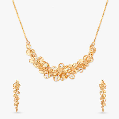 Bloom Cascade Gold Necklace Set
