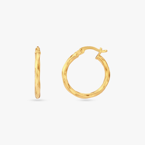 Luminous Twist Gold Hoop Earrings