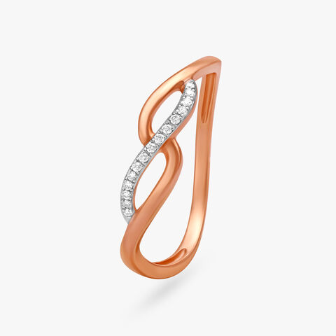 Stately Crossover Diamond Ring