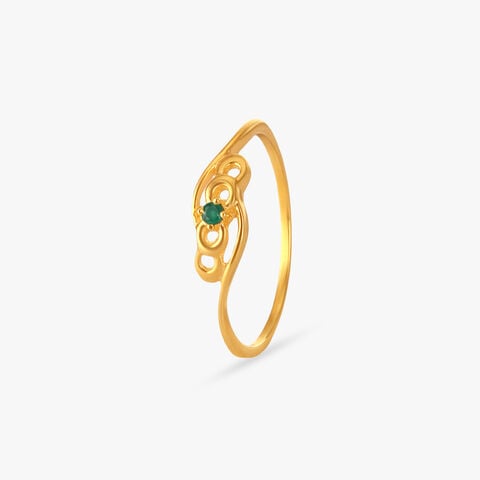 Swirling Spark Gold Finger Ring