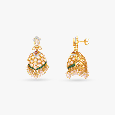 Royal Mosaic Diamond Jhumka Earrings