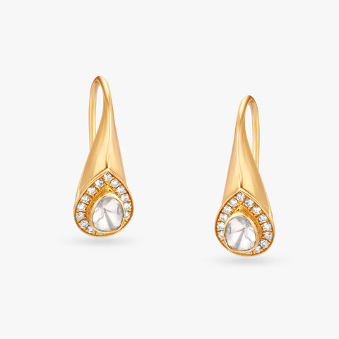 Enchanting Polki Diamond Hoop Earrings