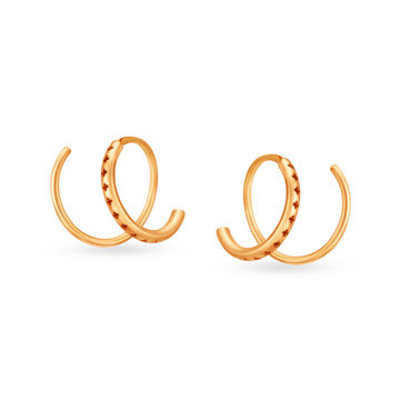 14KT Yellow Gold Sublime Swirls Hoop Earrings