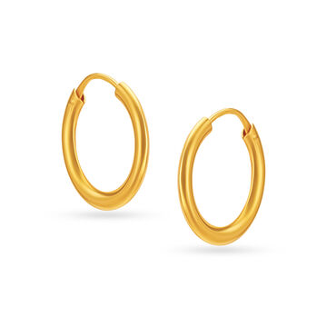 22 KT Yellow Gold Minimalistic Dainty Hoop Earrings