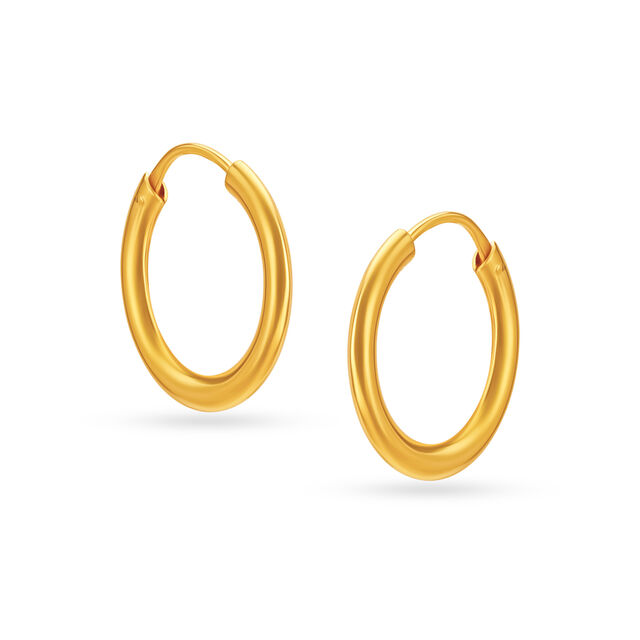 22 KT Yellow Gold Minimalistic Dainty Hoop Earrings,,hi-res image number null