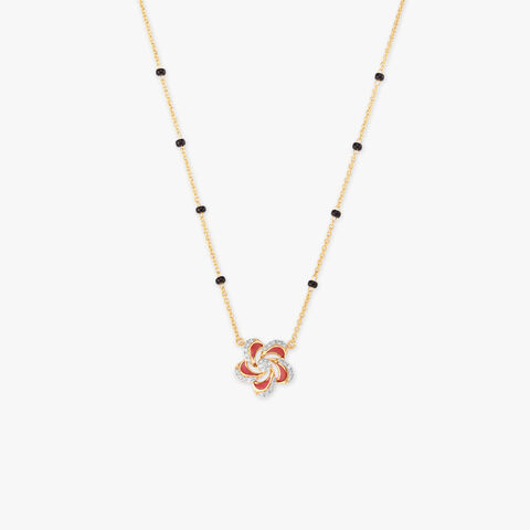 Scarlet Swirl Diamond Mangalsutra