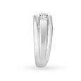Minimalist 950 Karat Platinum And White Gold And Diamond Floral Ring,,hi-res image number null