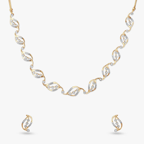 Dancing Waves Diamond Necklace Set