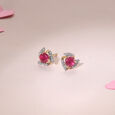Swirl Ruby Studs 