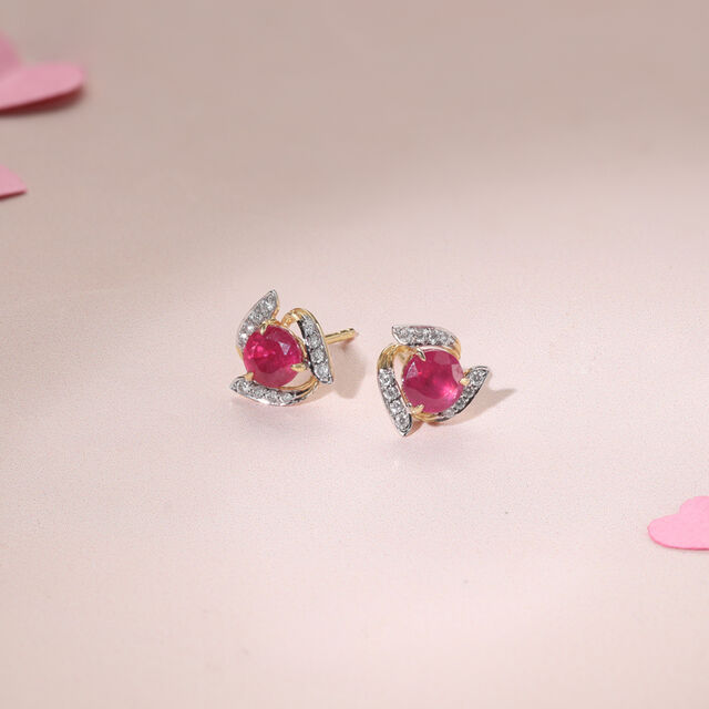 Swirl Ruby Studs 
