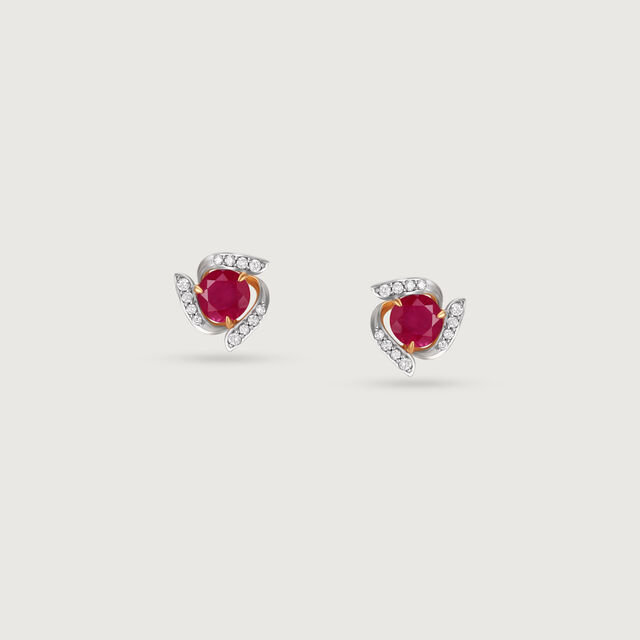 Swirl Ruby Studs 4