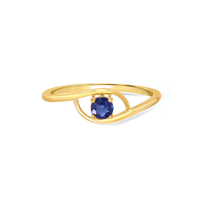 18KT Yellow Gold Evil Eye Finger Ring 2