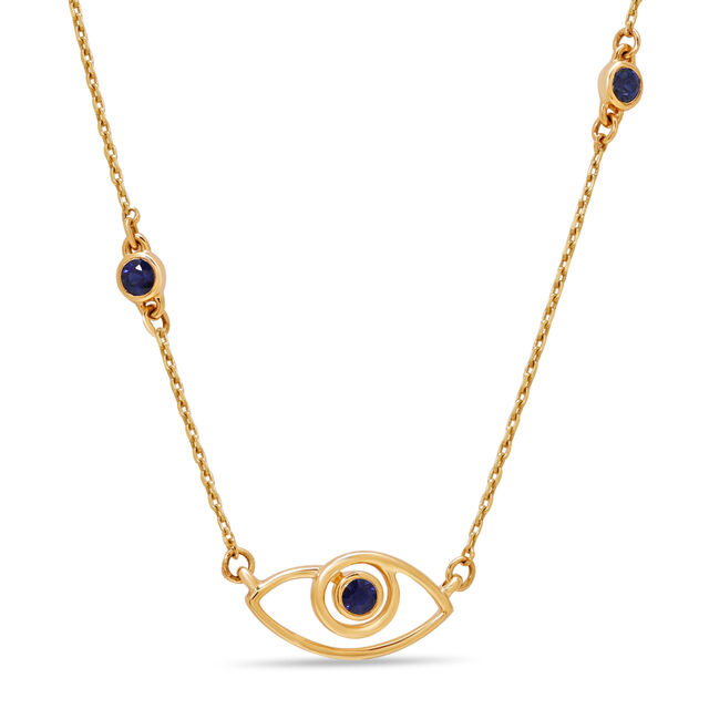 14KT Yellow Gold Minimalist Evil Eye Necklace