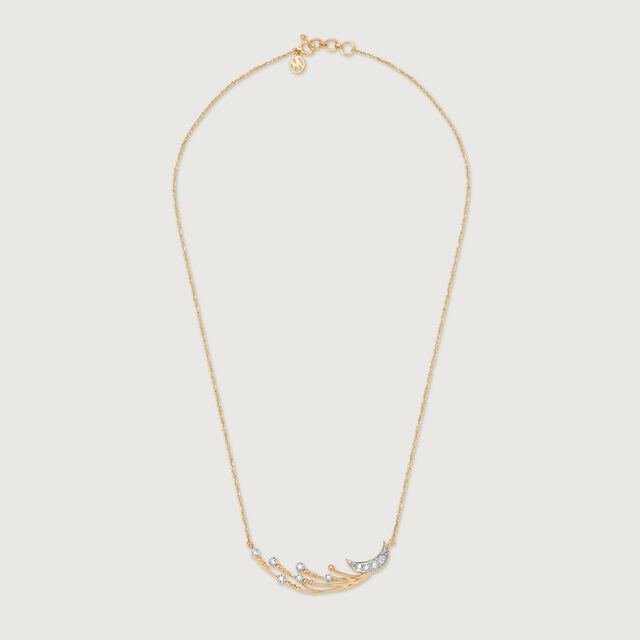 Crescent Comet's Glimmer 14KT Diamond Necklace 2