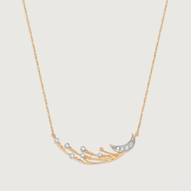 Crescent Comet's Glimmer 14KT Diamond Necklace 4