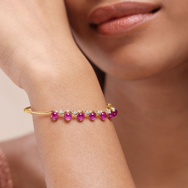 Toast to Temptation 14KT Ruby and Diamond  Bangle 2