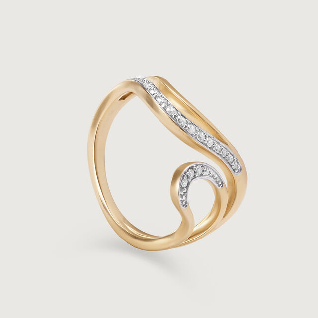 Eternal Wave 14 Kt Gold & Diamond Finger Ring 4