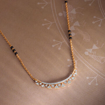 Forever Sparkle 14 KT Gold and Diamond Mangalsutra