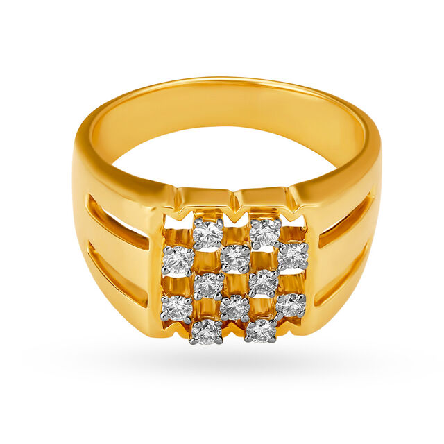 Audacious 18 Karat Yellow Gold And Diamond Finger Ring 2