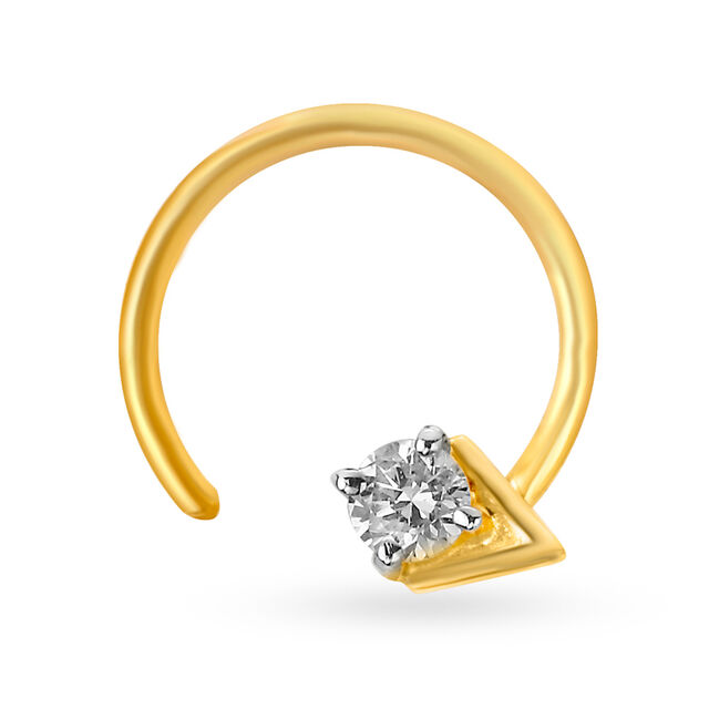 Petite Geometric Diamond Nose Pin 