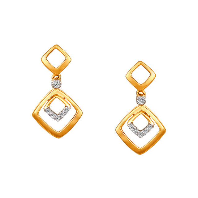 Contemporary Diamond Drop Earrings 