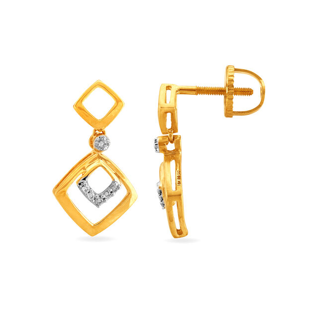 Contemporary Diamond Drop Earrings 2