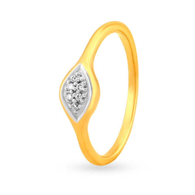 18 Karat Gold and Diamond Finger Ring