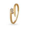 Sleek Line Pattern 3 Stone Diamond Ring 
