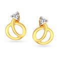 Dainty Floral Diamond Stud Earrings 