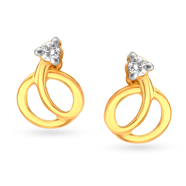 Dainty Floral Diamond Stud Earrings 