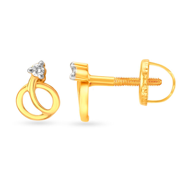 Dainty Floral Diamond Stud Earrings 2