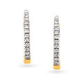 Sleek Diamond and Gold Hoop Earrings 
