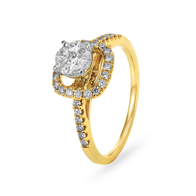 Dazzling 18 Karat Rose Gold And Diamond Cluster Ring 