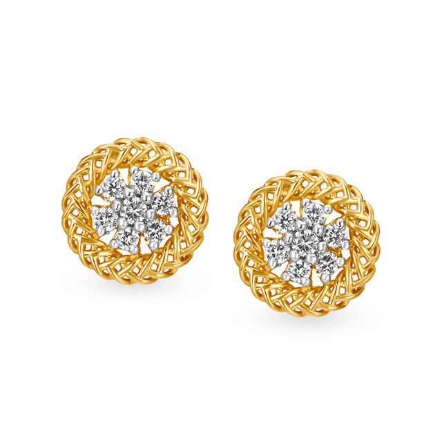 Classic Traditional Seven Stone Diamond Stud Earrings 