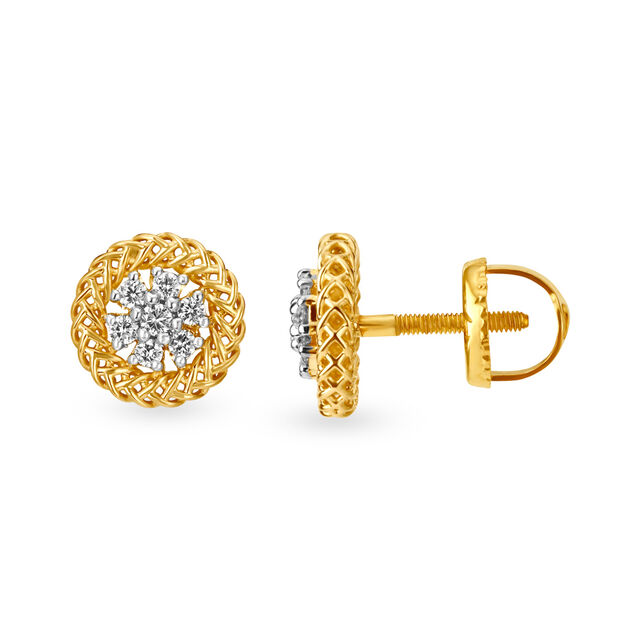 Classic Traditional Seven Stone Diamond Stud Earrings 2