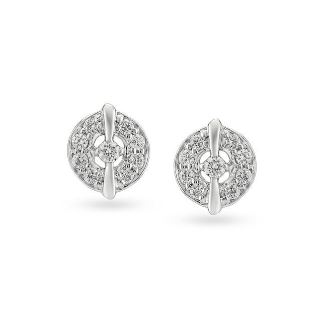 Tanishq Diamond Treats 18 Karat White Gold Diamond Stud Earrings 