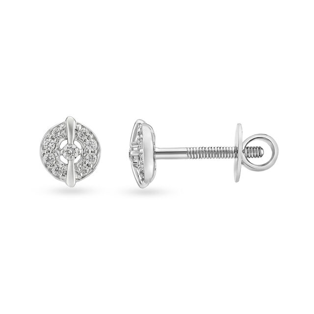 Tanishq Diamond Treats 18 Karat White Gold Diamond Stud Earrings 2
