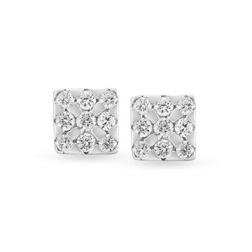Contemporary Navaratna Diamond Stud Earrings