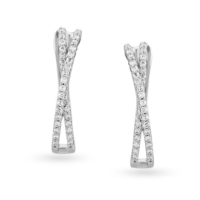 Sparkling Diamond Hoop Earrings 